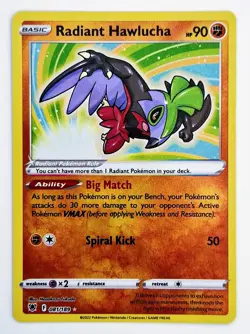 Radiant Hawlucha 081/189 Astral Radiance Holo Rare Pokemon Card - Pack Fresh - Image 1