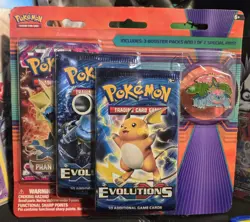 2016 Pokemon TCG XY Phantom Forces Evolutions 3 Pack Blister Venusaur Pin SEALED - Image 1