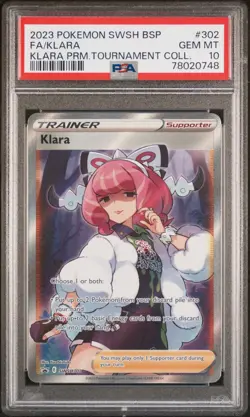 2023 Pokemon SWSH Black Star Promo Premium #302 Full Art Klara PSA 10 Gem Mint - Image 1