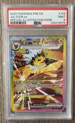 2025 POKEMON PRE EN-PRISMATIC EVOLUTIONS #153 JOLTEON EX PSA 9 - Image 1