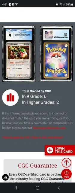 (POP 6) CGC 9 MINT Rayquaza EX Pokemon 2004 Holo Starter Deck Japanese 008/015 - Image 4
