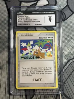 Cgc 9 Pokemon Tropical Wind DP48 2009 World Championship STAFF - Image 1