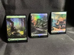 MTG Basic Lands Holo (Magic The Gathering) 3x Forest, Wastes, Plains NM - Image 1