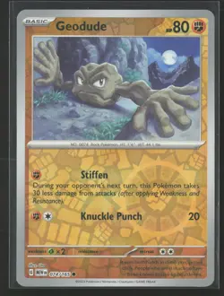 Geodude Common SV: Scarlet & Violet 151 074/165 NM Pokemon Card Reverse Holo - Image 1