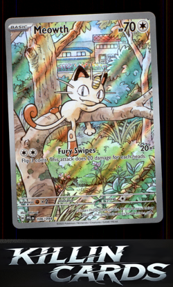 Meowth 106/094 Pokemon Illustration Rare ME02: Phantasmal Flames Card NM - Image 1