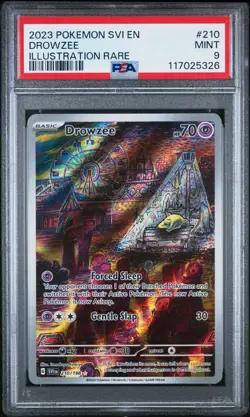 2023 POKEMON SVI EN-SCARLET & VIOLET 210 DROWZEE ILLUSTRATION RARE PSA 9 - Image 1