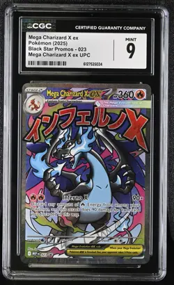 CGC 9 MINT Mega Charizard X ex MEP 023 UPC Black Star PROMO Pokemon Card - Image 1