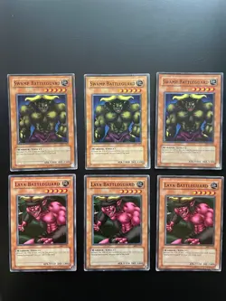Yugioh Swamp Battleguard MRD-063 X3 + Lava Battleguard MRD-115 X3 Unlimited DMG - Image 1