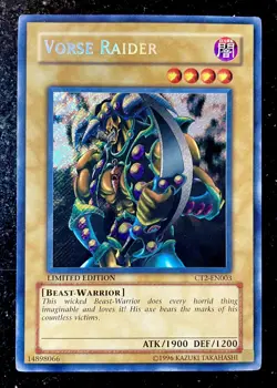 1996 Yu-Gi-Oh! VORSE RAIDER CT2-EN003 Limited Secret RARE! - Image 1