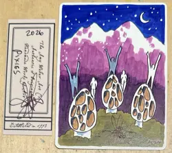 MTG ARTIST PROOF MTG Argothian Pixies AP Sketch Art Amy WEBER - Image 1