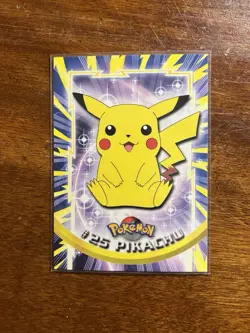Pikachu #25 Pokemon 1999 Topps TV Animation Edition Blue Logo - Image 1