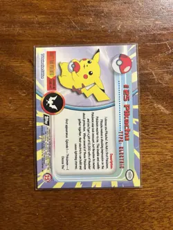 Pikachu #25 Pokemon 1999 Topps TV Animation Edition Blue Logo - Image 2
