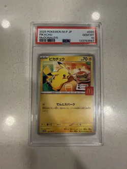 Pokemon Pikachu 2025 020/M-P M-P Promo McDonald's PSA 10 Japanese Regular - Image 1