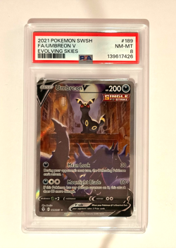 Umbreon V 189 PSA 8 Pokemon Evolving Skies - Image 1