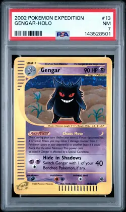 2002 POKEMON EXPEDITION #13 GENGAR-HOLO PSA 7 - Image 1