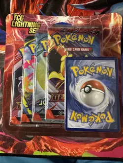 Pokemon TCG Lightning Set 4 Packs + 1 Bonus Card! Brand New/Sealed! - Image 1