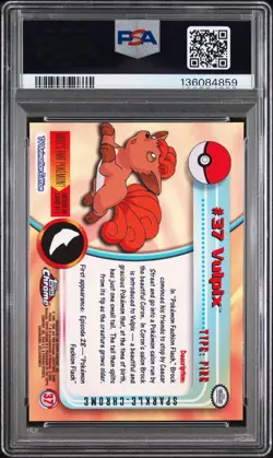 2000 TOPPS CHROME POKEMON T.V. SPARKLE #37 VULPIX PSA 6 - Image 2