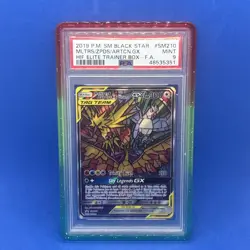 POKEMON SM210 BLACK STAR PROMO FULL ART/MOLTRES & ZAPDOS & ARTICUNO GX PSA 9 - Image 1