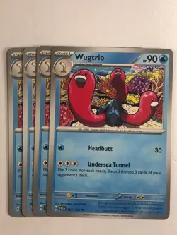 Pokemon TCG Scarlet & Violet 4x Playset Wugtrio 057/198 Near Mint - Image 1