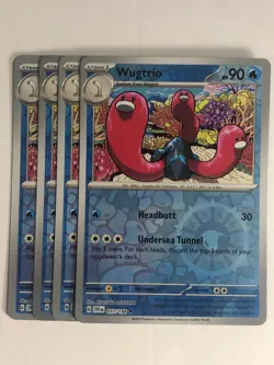 Pokemon TCG Scarlet & Violet 4x Playset Reverse Holographic Wugtrio 057/198 Nm - Image 1