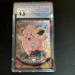 2000 Topps Chrome Pokemon HOLO CLEFAIRY Chrome and Bulbasaur Rainbow Foil - Image 1