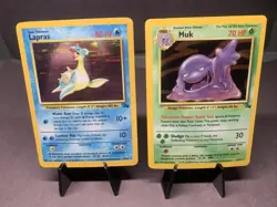 Pokemon TCG Fossil Set Lot of 2 Card Holo Rare Lapras & Muk WOTC 1999 VTG - Image 1