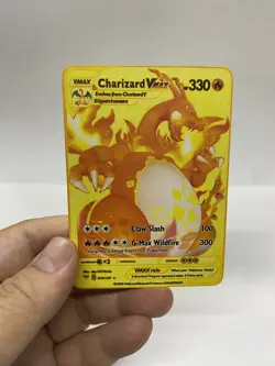 Charizard Vmax Gold Metal Pokemon Card-Collectible Gift Christmas aa - Image 4
