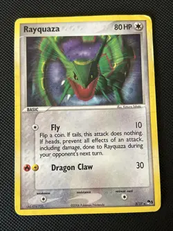 Rayquaza 3/17 Holo - Pop Series 1 Pokemon Card - DMG - Image 1