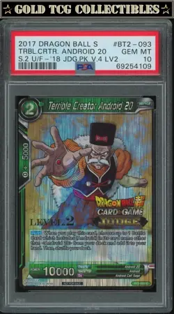 PSA 10 ⭐ JUDGE Level 2 Android 20 Creator Promo Card Super DBS Z DBZ Heroes - Image 1
