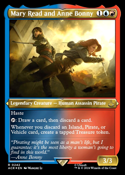 MTG Mary Read and Anne Bonny 242 Rare Etched Foil Assassin's Creed - Image 1