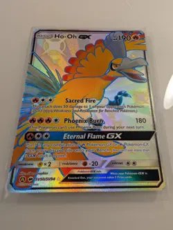 Pokemon Ho-Oh GX Hidden Fates Shiny Vault Holo Rare Full Art SV50/SV94 190 HP - Image 2