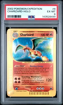 2002 POKEMON EXPEDITION #6 CHARIZARD-HOLO PSA 6 - Image 1