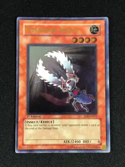 YUGIOH CHAINSAW INSECT SOI-EN021 1ST ULTIMATE PLAYED/EDGE WEAR - Image 1