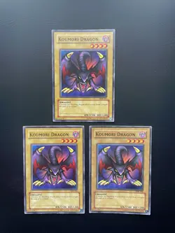 Yugioh Koumori Dragon SDK-006 Unlimited Edition Common Damaged X3 - Image 1