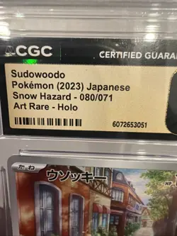 ✨✨ CGC 10 Pristine Sudowoodo 080/071 AR Art Rare Snow Hazard sv2P Pokemon Card - Image 3