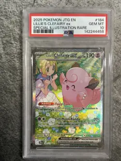 Pokemon TCG Lillie's Clefairy EX Journey Together Sir Card 184/159 GEM MT PSA 10 - Image 1