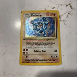 Machamp 8/102 1st Edition Holo Pokemon Card - Image 1