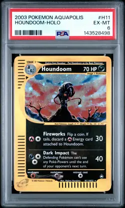 2003 POKEMON AQUAPOLIS #H11 HOUNDOOM-HOLO PSA 6 - Image 1