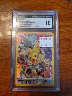 2023 Pokemon Pikachu Crown Zenith Secret Rare Holo 160/159 CGC 10 GM G001214 - Image 1