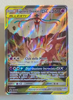 Pokemon Espeon e Deoxys GX SM240 Promo Black Star Full Art Ita - Image 1