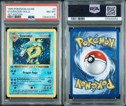 1999 Pokemon Base Set 1. Edition Shadowless Gyarados PSA 8 - Image 3