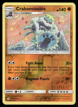 Pokemon Cards Crabominable 105/214 Reverse Holo Unbroken Bonds Rare NM - Image 1