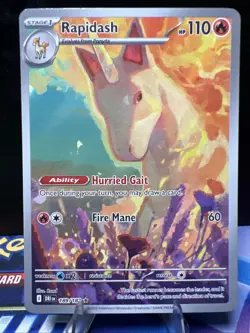 Pokemon TCG Rapidash Destined Rivals Illustration Rare Card 189/182 - Image 1