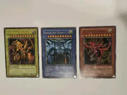 Egyptian God Cards GBI-001 002 003 Ra Slifer Obelisk Set Ultra Rare NM-lp - Image 1