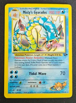 Pokemon Misty’s Gyarados 13/132 Holo Rare Gym Challenge WOTC 2000 Vintage Swirl - Image 1