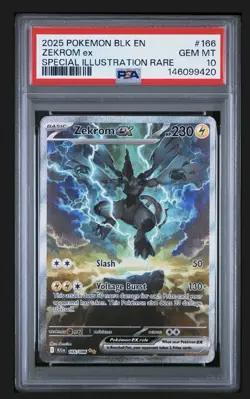 2025 POKEMON BLK EN-BLACK BOLT SPECIAL ILLUSTRATION RARE #166 ZEKROM EX PSA 10 - Image 1