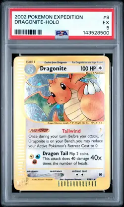 2002 POKEMON EXPEDITION #9 DRAGONITE-HOLO PSA 5 - Image 1