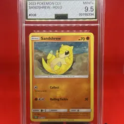 Pokemon 2023 Classic Collection Sandshrew Holo CLV 008/034 Holo AGS 9.5 - Image 1
