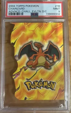 2004 TOPPS POKEMON ADVANCED CHALLENGE EVOLUTION DIE-CUTS #18 CHARIZARD PSA 9 - Image 1