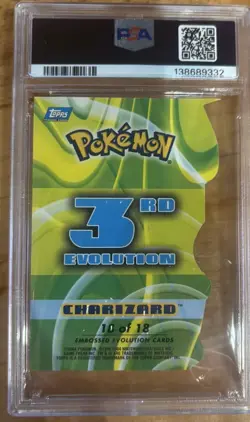 2004 TOPPS POKEMON ADVANCED CHALLENGE EVOLUTION DIE-CUTS #18 CHARIZARD PSA 9 - Image 2